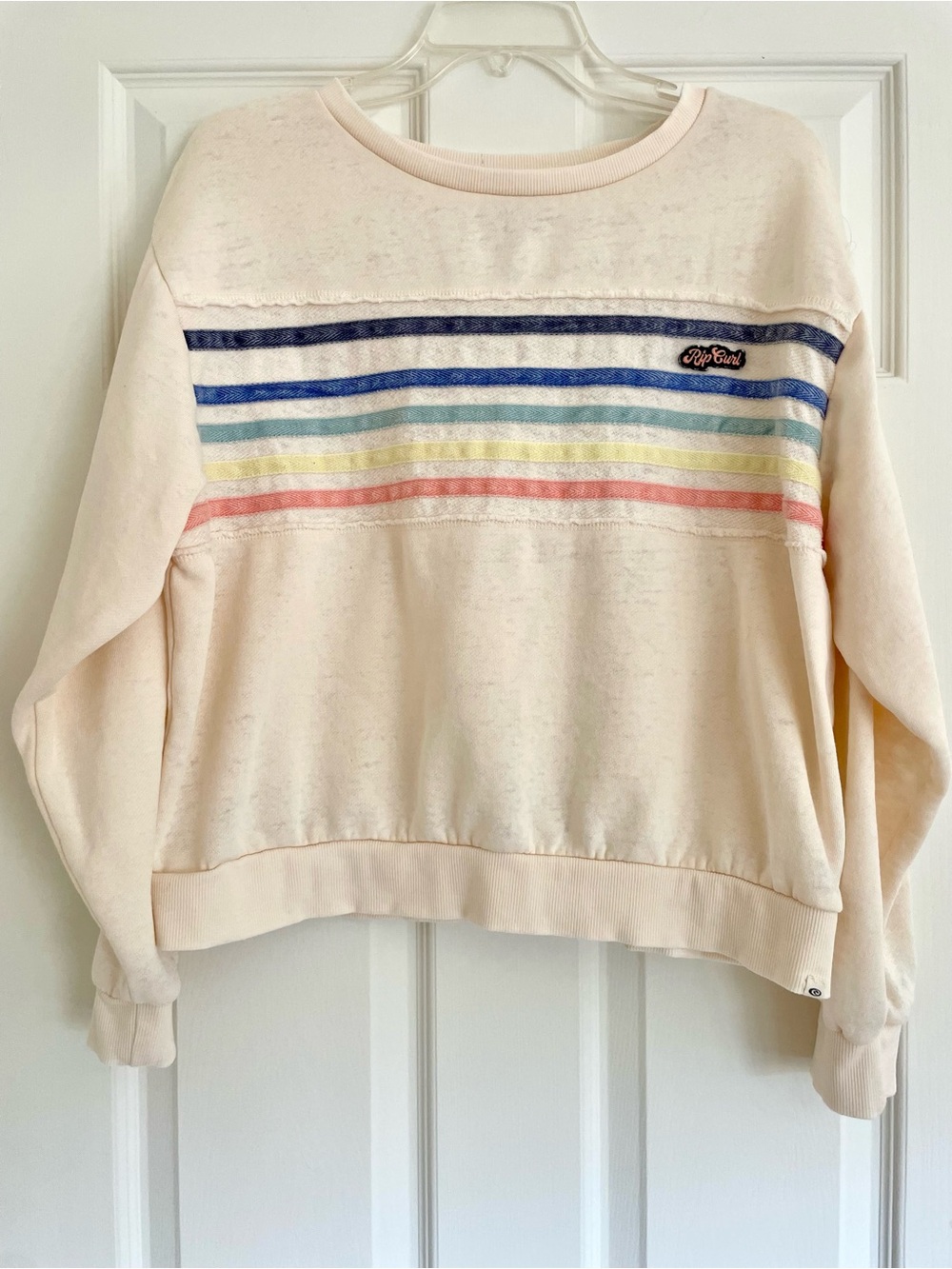 Rip Curl Crewneck Sweatshirt with Rainbow Stripes